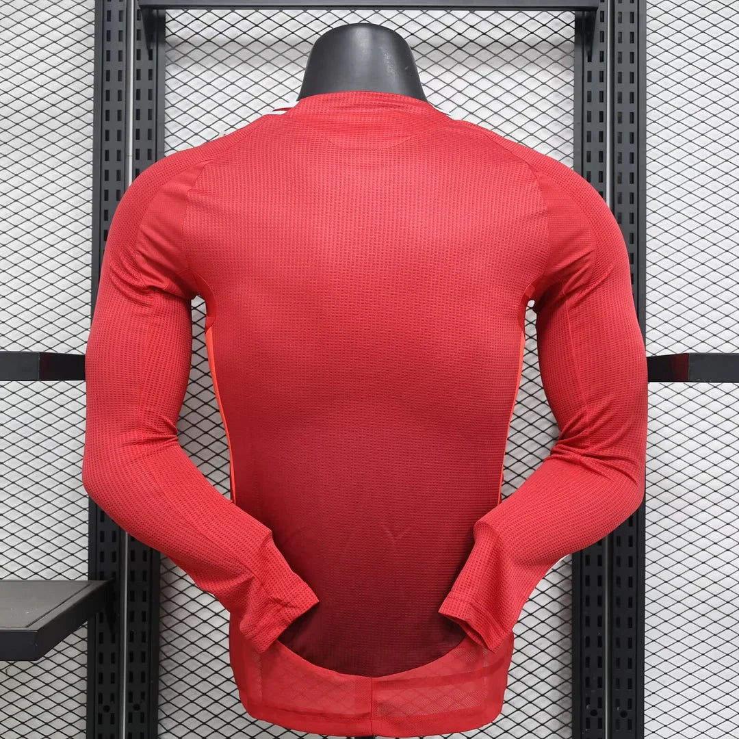 2024/2025 Long Sleeve Player Version Manchester United Home Football Shirt 1:1 Thai Quality